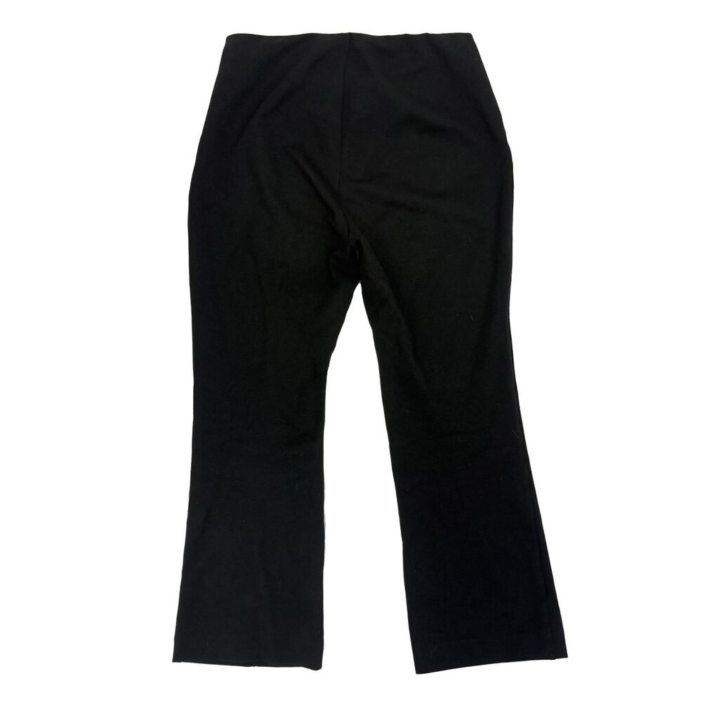 EVERLANE Dream Kick Flare Pant L Black Side Zip Stretch Pintuck Mid-Rise EUC B17 - Picture 3 of 6